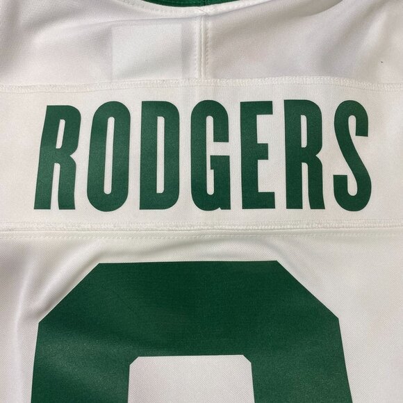 Nike NFL Mens Aaron Rodgers #8 On Field New York Jets Jersey Size L White & Gree - Picture 13 of 14